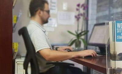 Ergonomic desk setup